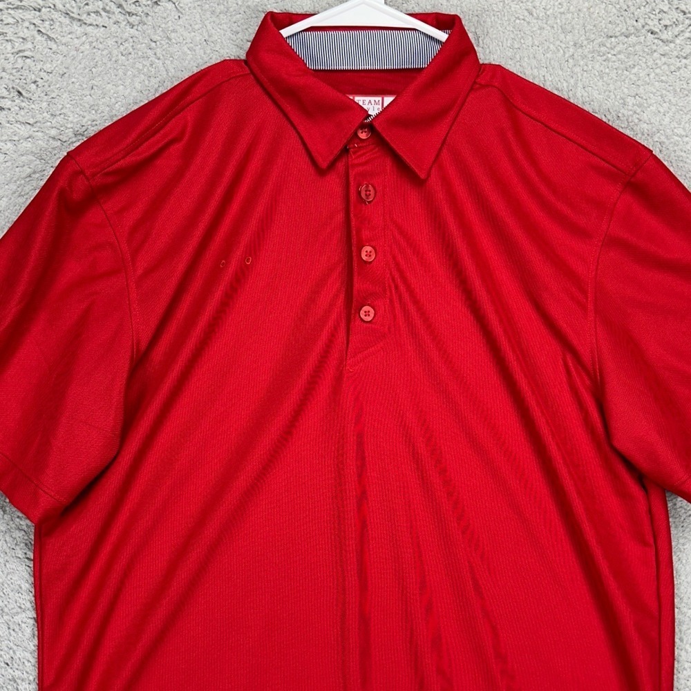 OOBE Polo Shirt Mens Large Team Style Red Short Sleeve Chick-Fil-A Logo EUC